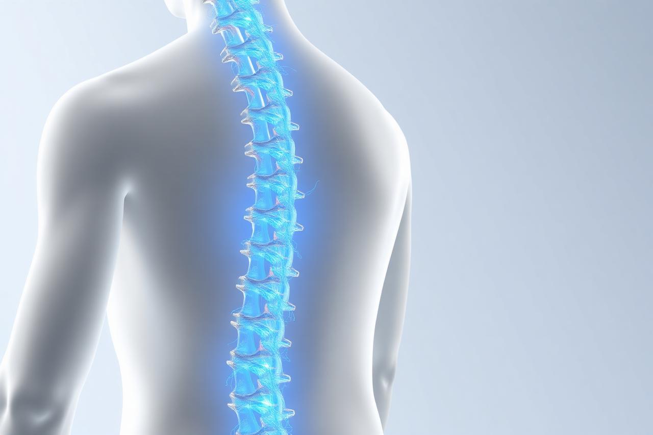 Medical render of the spine and spinal nerves