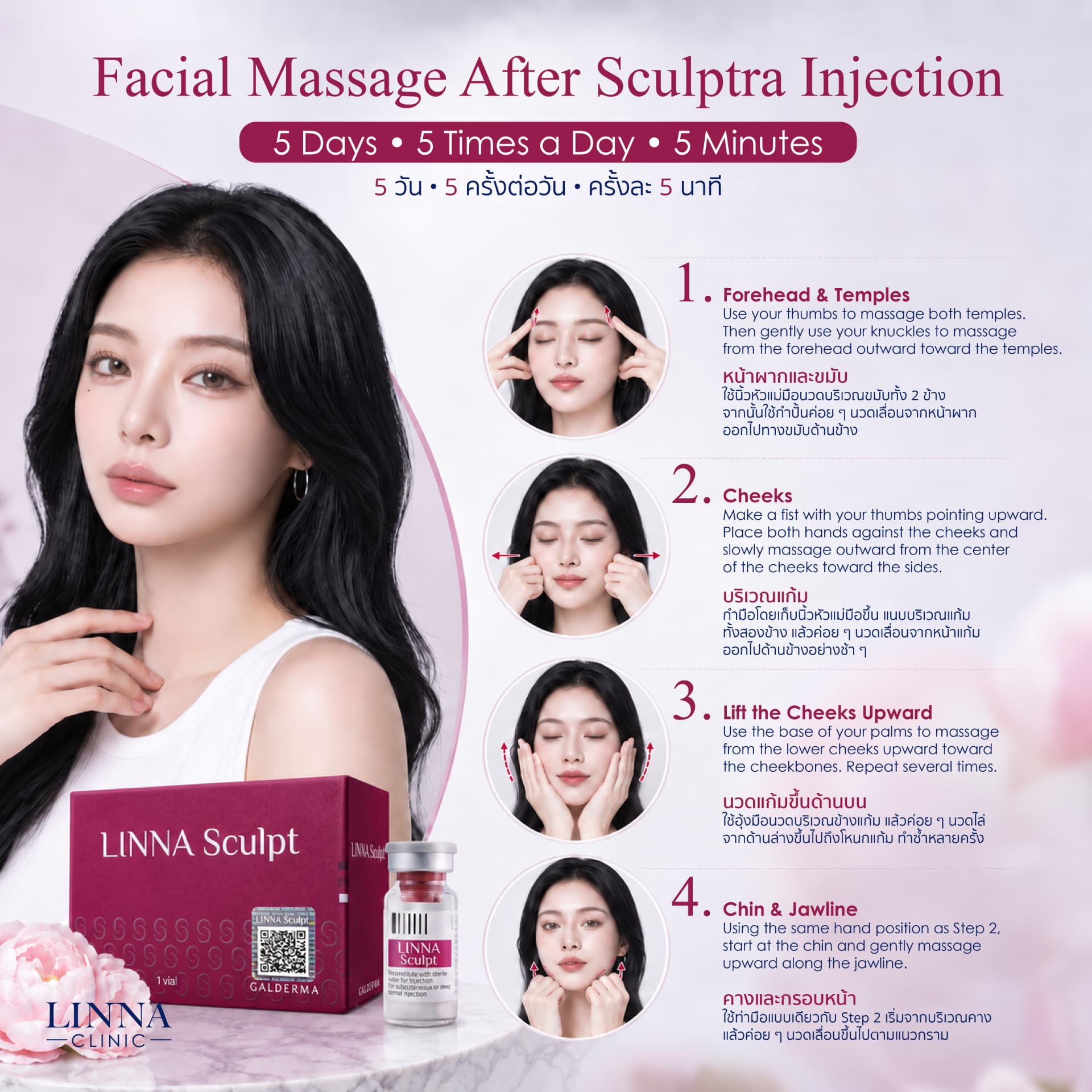 Facial massage after Sculptra injection