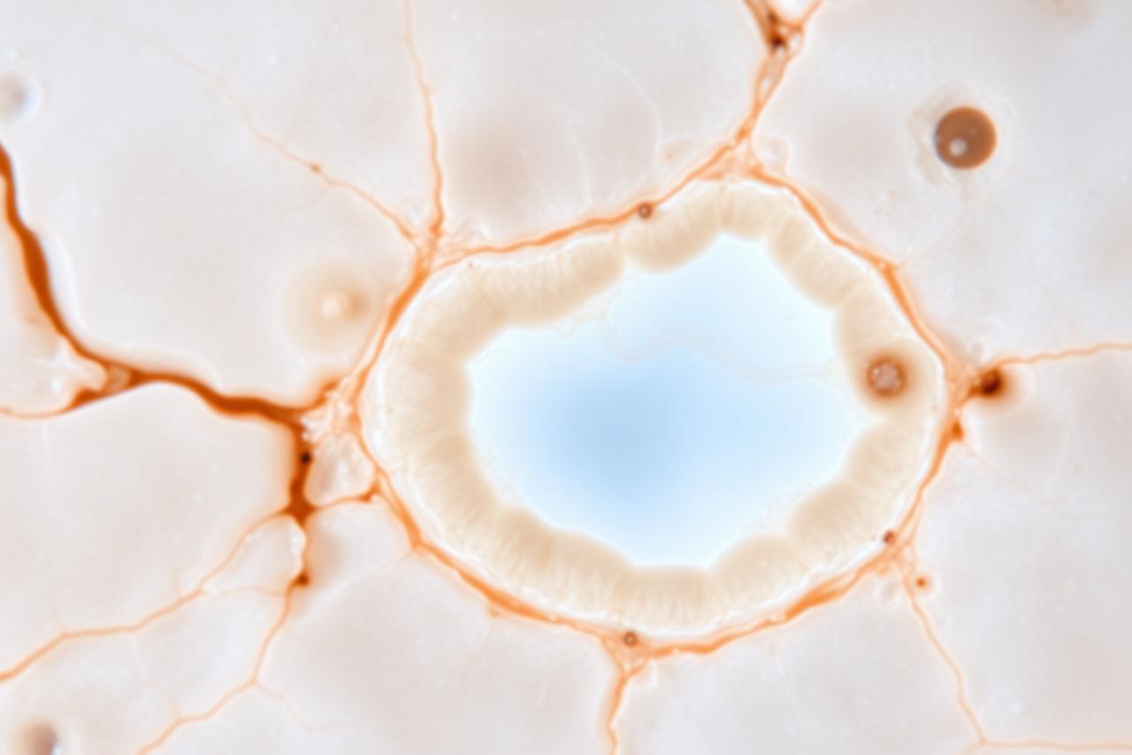 Microscopic view of articular cartilage tissue