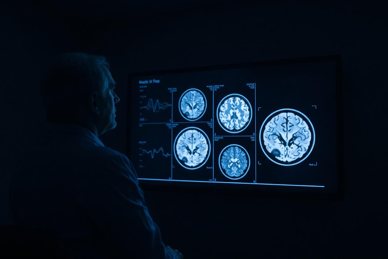 Neurologist reviewing brain imaging