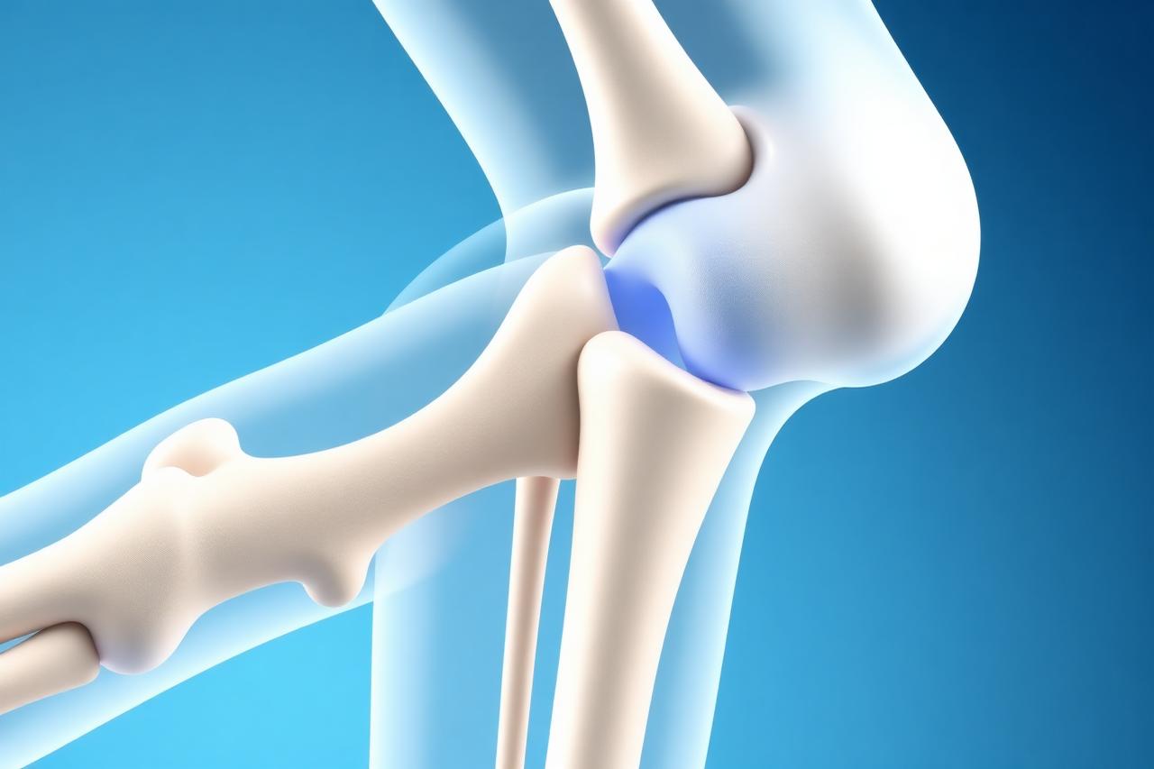 Medical illustration of the knee joint and its cartilage